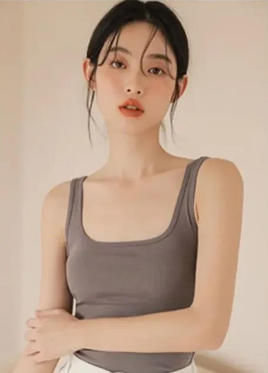 Майка жіноча бавовняна Comfort з вкладишами One size Сірий (1864-44-01) - фото 8