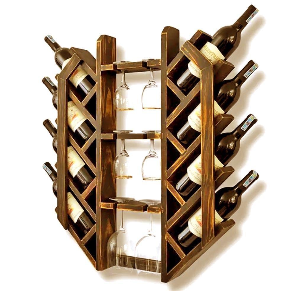 Полка для вина настенная из дерева Кувана Латте (ПНК-008216)