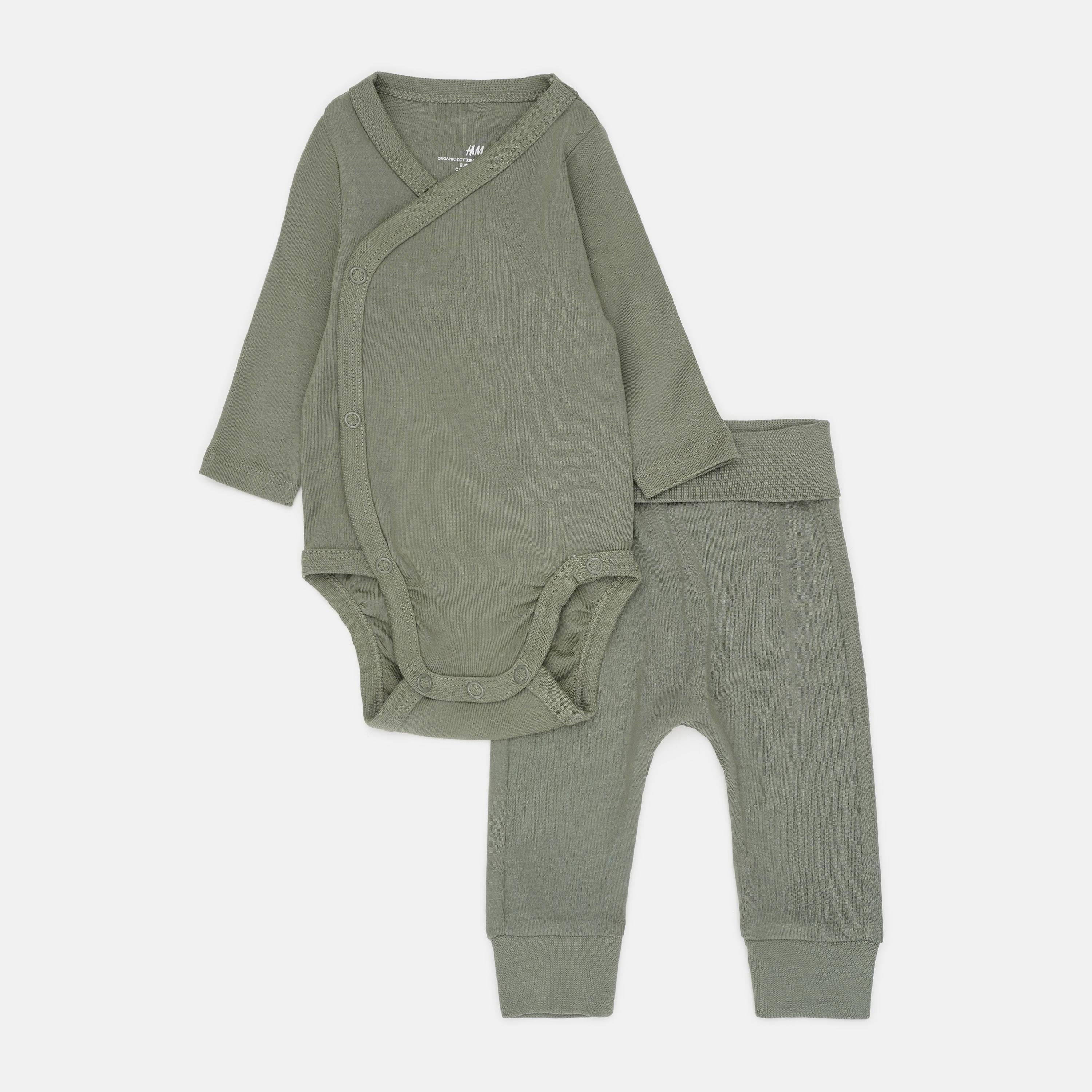 Комплект H&M боді/штани 56 см Хакі (X8101022957) Комплект H&M боді/штани 56 см Хакі (X8101022957)