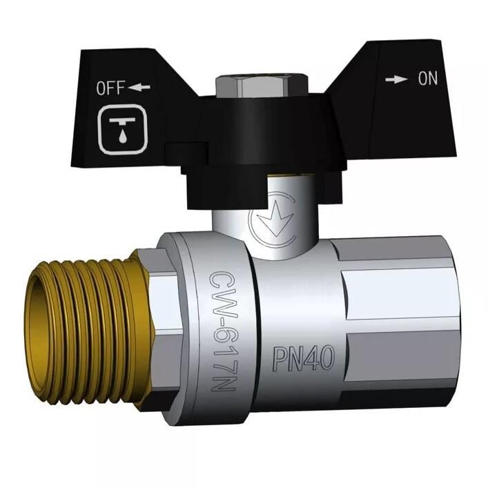 Кран кульовий ITAL IB110331 1" ВН метелик (172418)