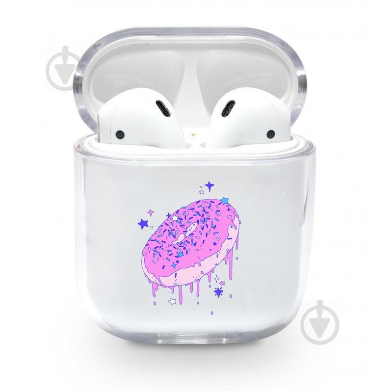 Прозрачный силиконовый чехол Apple AirPods с рисунком - Пончик (KAP1126)