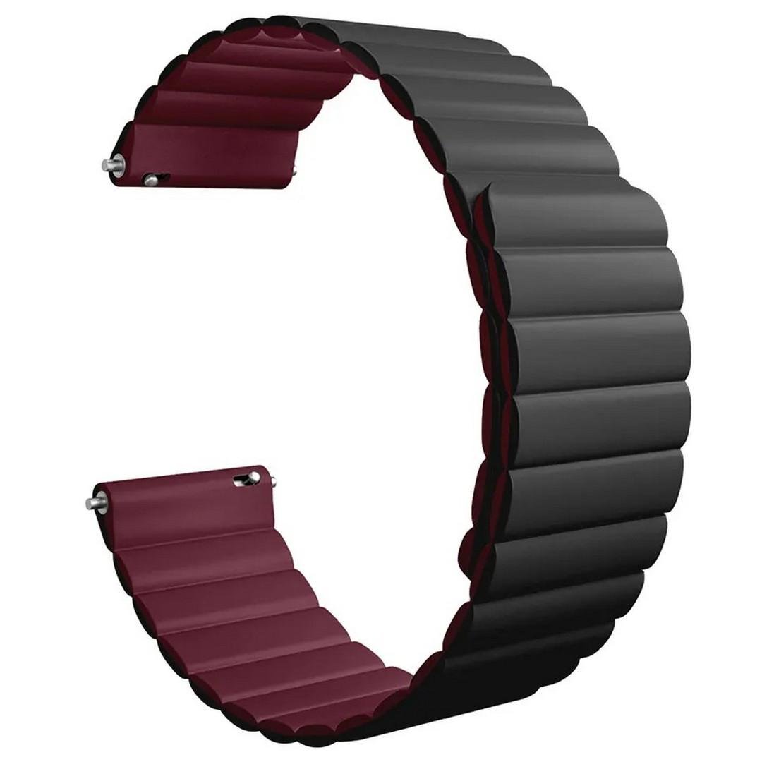 Ремешок магнитный для часов Amazfit Haylou Huawei Samsung L 22 мм Black/Red