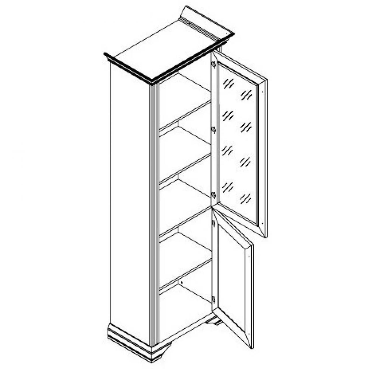 Пенал-вітрина Гербор Вайт 1D1W Ясен сніжний/Сосна срібна (GRB-1032) - фото 2 Пенал-вітрина Гербор Вайт 1D1W Ясен сніжний/Сосна срібна (GRB-1032) - фото 2
