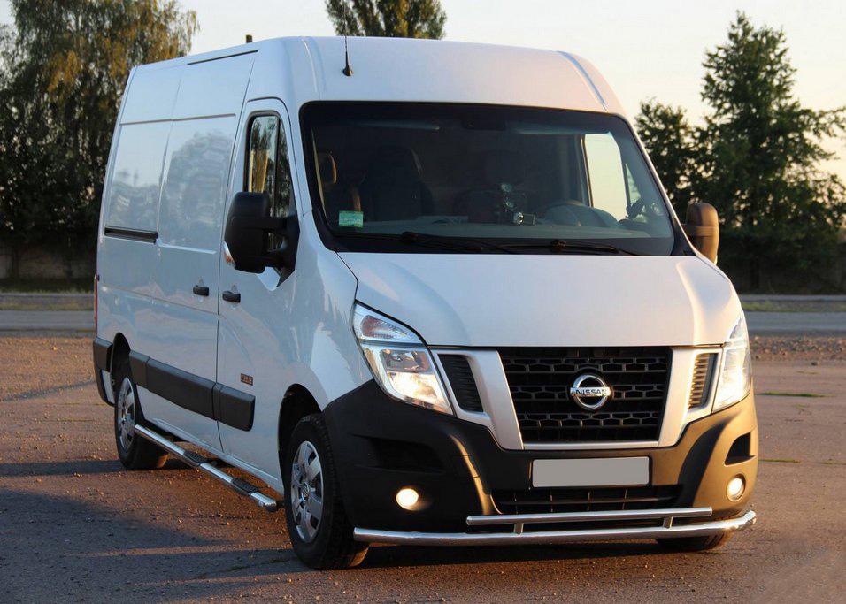 Передняя защита ST016 CAN для Nissan NV400 2010-2024 гг. нержавеющая сталь Хром