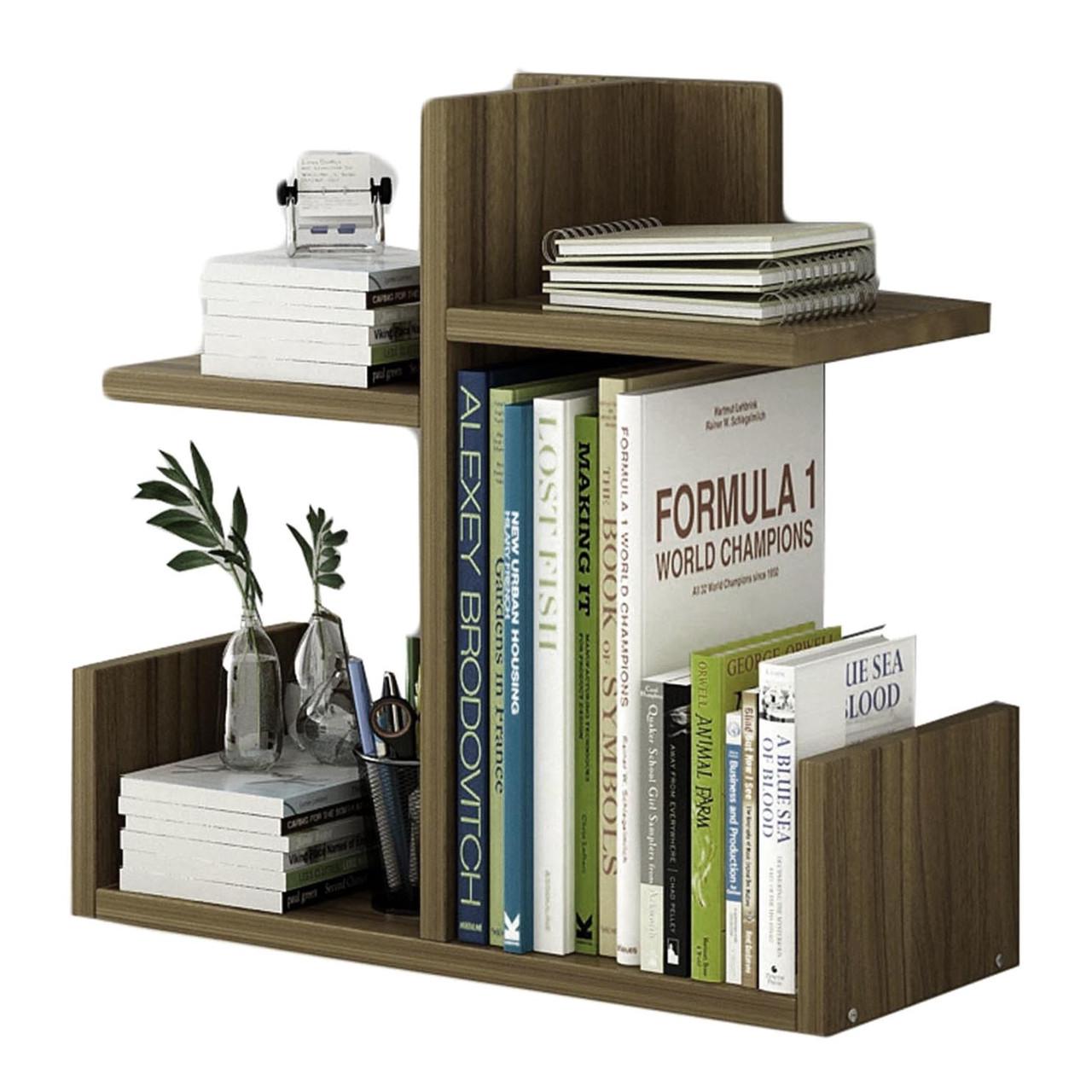 Полка книжная настольная из дерева Чандоу Палисандр (КПА-003302)