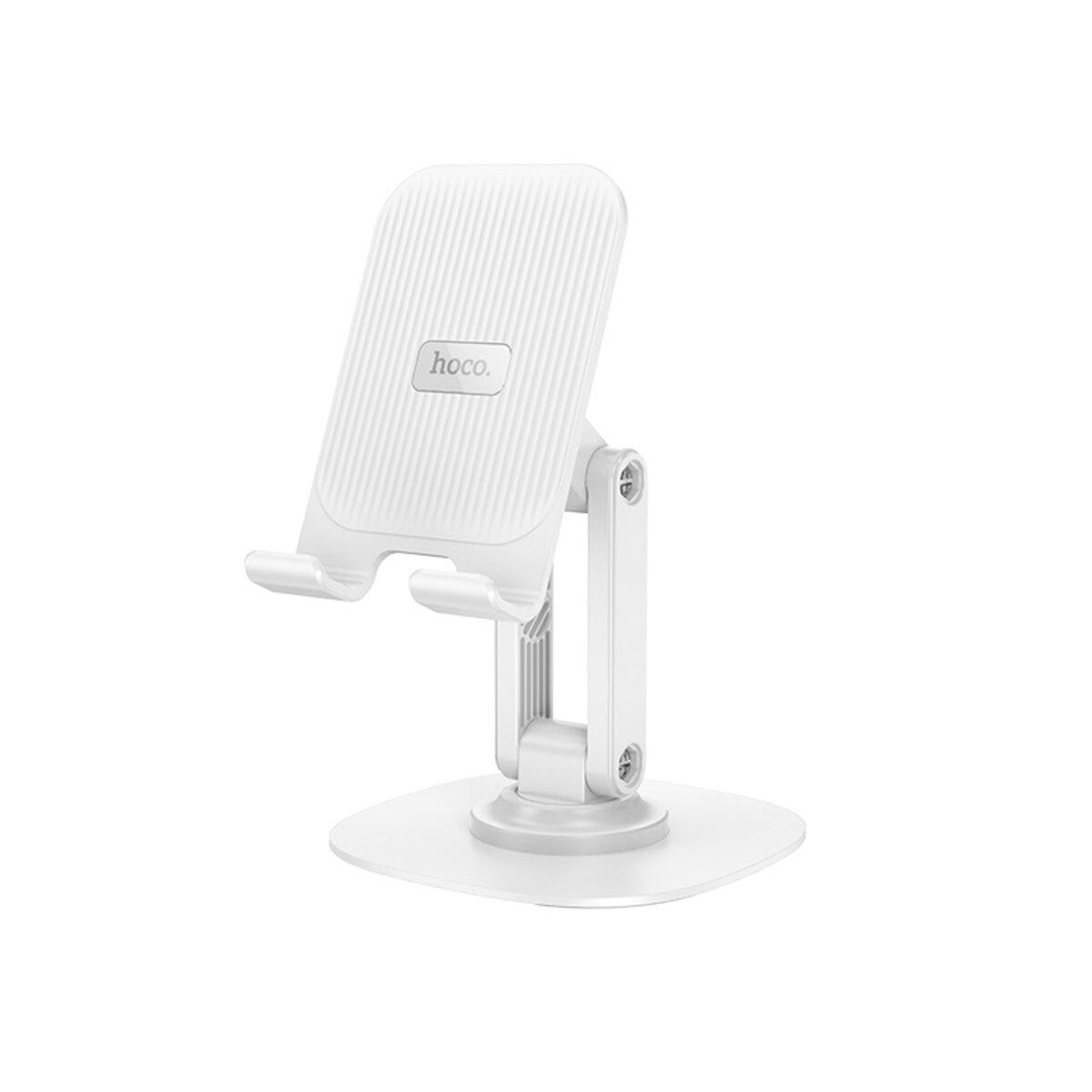 Держатель для телефона настольный Hoco HD6 Winner Dual-Axis Rotating Desktop Stand до 7'' White (6942007602389)