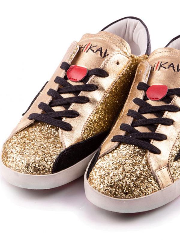 Кросівки жіночі Ishikawa Low129 р. 39 Золотистий/Чорний - фото 3