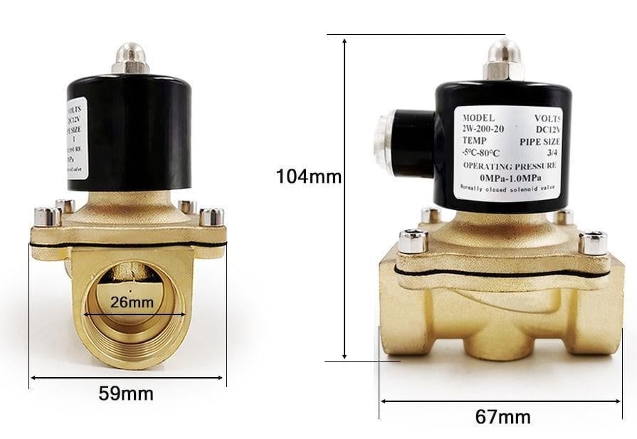 Електромагнітний клапан латунний круглий 220В 3/4" - фото 5 Електромагнітний клапан латунний круглий 220В 3/4" - фото 5