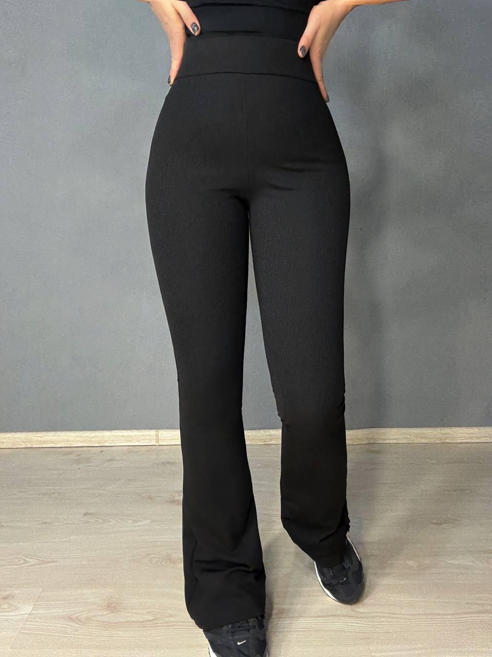 Лосины женские Prenses 806 утепленные клёш рубчик 2XL Черный (5683) - фото 1 Лосины женские Prenses 806 утепленные клёш рубчик 2XL Черный (5683) - фото 1