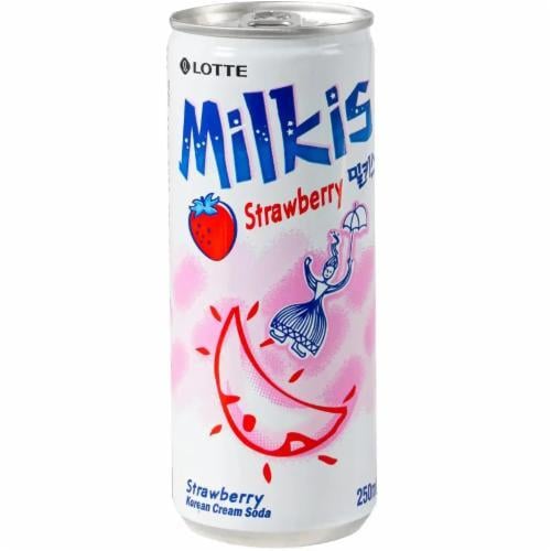 Напиток газированный LOTTE Milkis Strawberry Клубника 250 мл (03775)