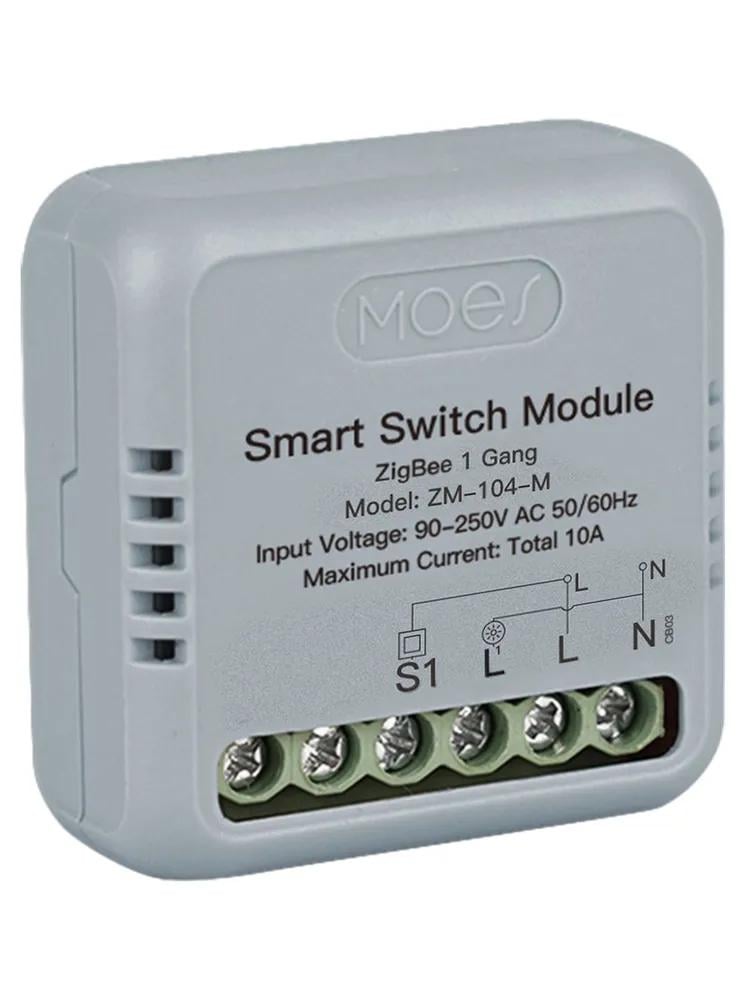 Реле Zigbee Moes ZM-104-M Tuya Smart Switch 10 А
