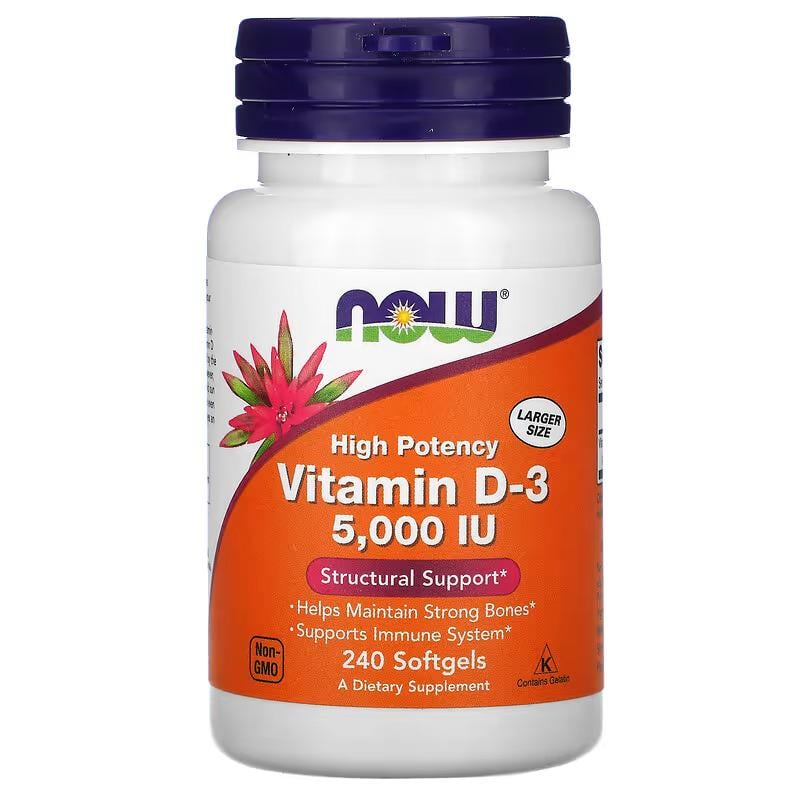 Витамин D3 Now Foods Vitamin D3 холекальциферол 125 мкг 240 капсул (1007283421)