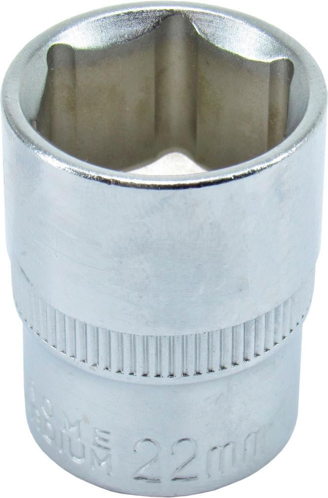 Головка торцевая низкая шестигранная Intertool 1/2 22 мм Хром ванадиум (ET-0022)