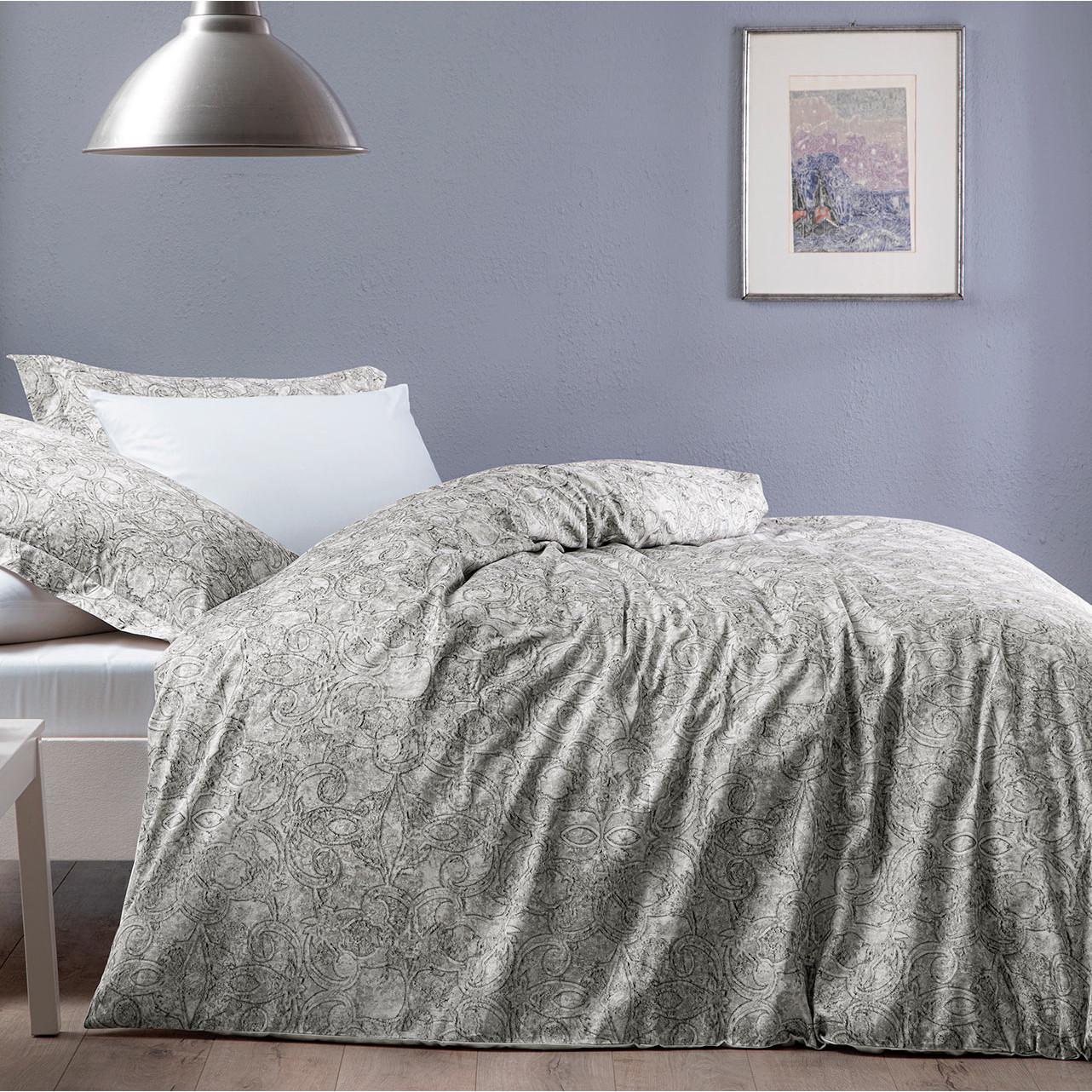 Постельное белье Tivolyo Home Capri делюкс сатин евро Серый