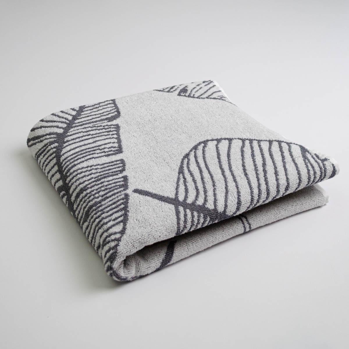 Полотенце махровое для душа GM Textile с рисунком перо 70х140см 400г/м2 Серый (rmf400-140-grey)