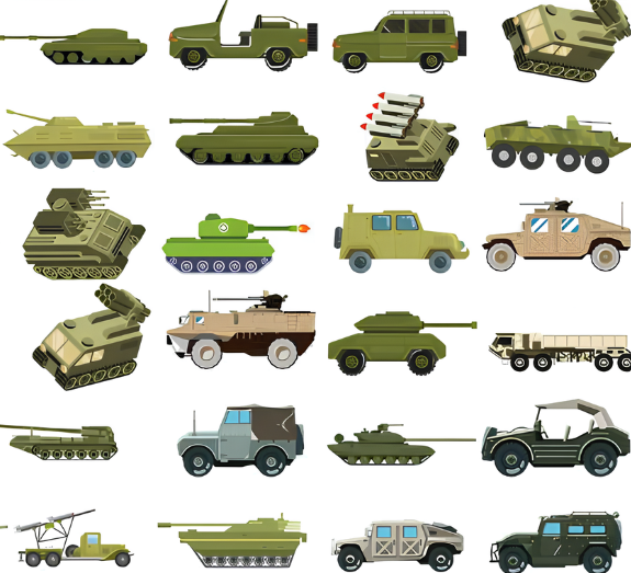 Набор наклеек Военная техника Танки для гаджета/телефона 20 шт. (10033)