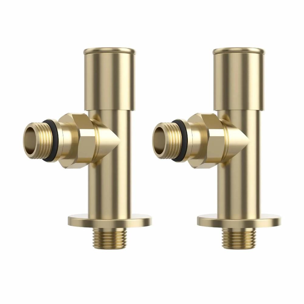 Краны радиаторные Rastas 1/2" ВН угловые 2 шт. Золотой (TPT-109620)