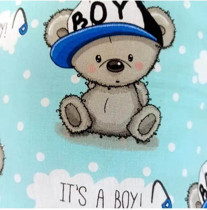 Комплект постельного белья Мишка в кепке 3 пр. Бирюзовый (2104268991) - фото 4 Комплект постельного белья Мишка в кепке 3 пр. Бирюзовый (2104268991) - фото 4