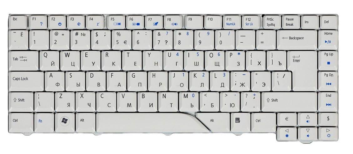 Клавіатура для ноутбука Acer Aspire 5520 White