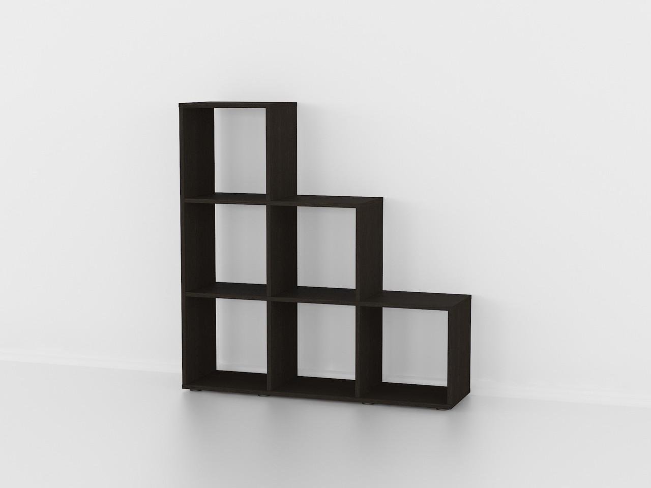 Стеллаж горка-перегородка для комнаты Moreli Ville 1078x1072x290 мм Венге темный (id27-0000-39-venge)