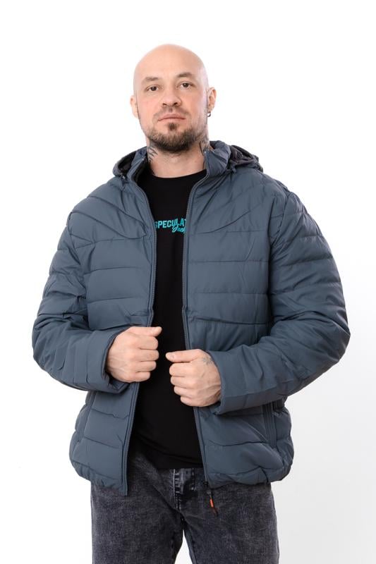 Куртка cтьобана демісезонна чоловіча з капюшоном Носи Своє р. 54 Темно-сірий (14280) Куртка cтьобана демісезонна чоловіча з капюшоном Носи Своє р. 54 Темно-сірий (14280)