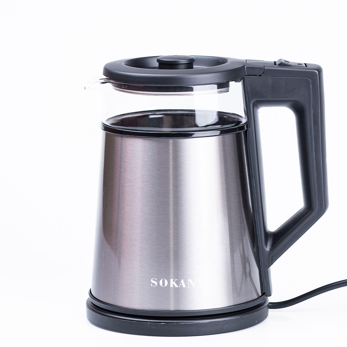 Электрочайник Sokany с автоматическим отключением дисковый бытовой 2000 Вт 1,7 л (5902) - фото 4 Электрочайник Sokany с автоматическим отключением дисковый бытовой 2000 Вт 1,7 л (5902) - фото 4