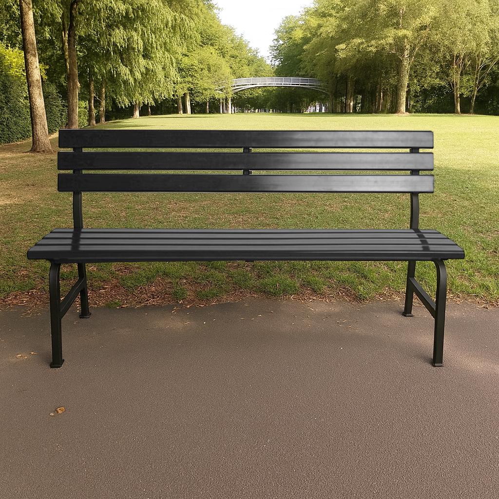 Лавка пластиковая ТЕБИ ШО для дачи/сада и парка 1504х822х707 мм Графитово-черный - фото 2