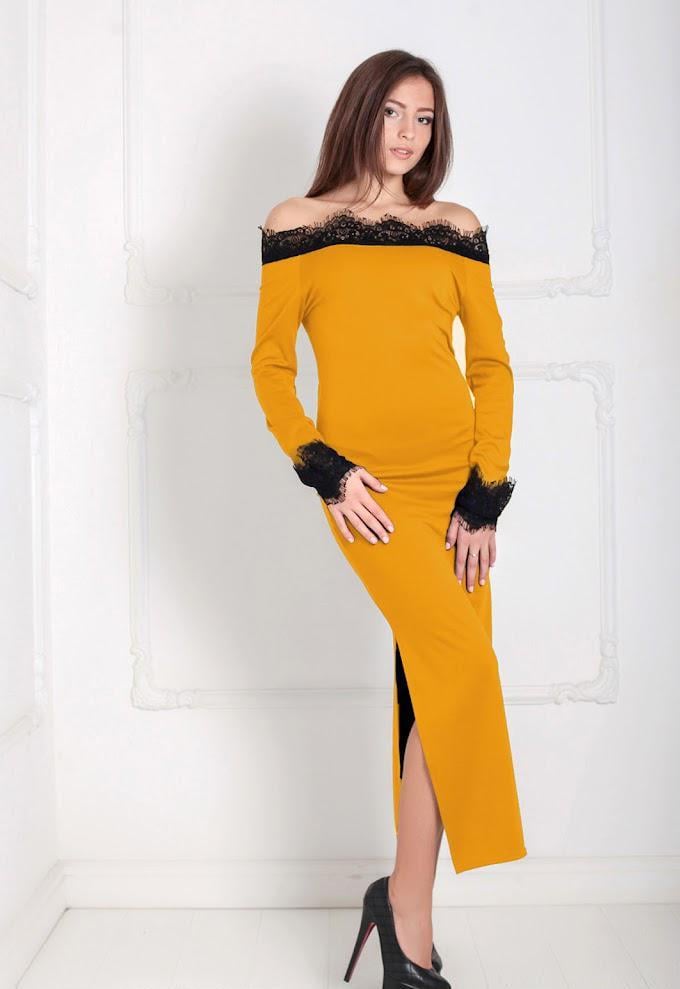 Платье Podium Viola 20779-MUSTARD M Горчичный
