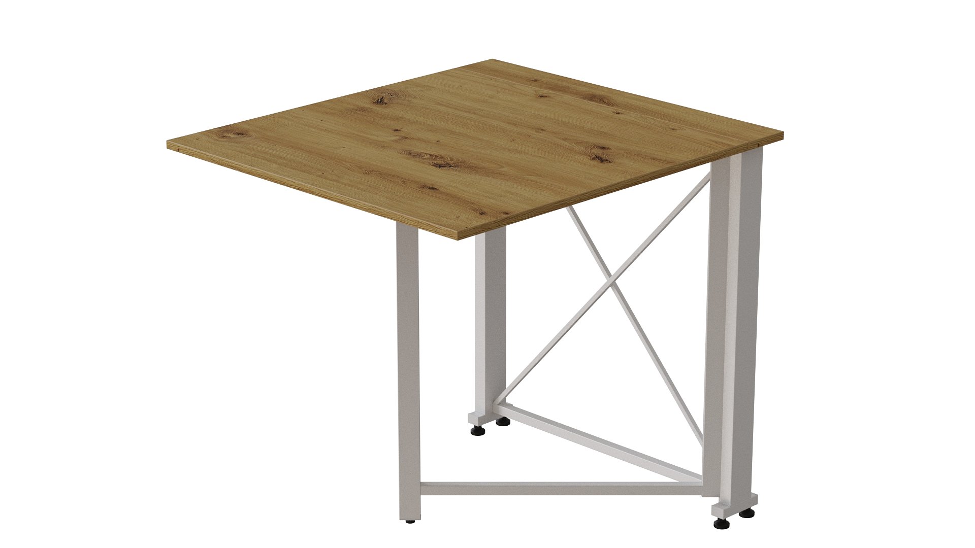 Стол-книжка трансформер Ferrum-decor Orion 1 металл/ДСП 16 мм 750x810x730 мм Белый/Дуб Артизан (ORI113) - фото 1