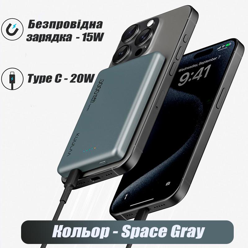 Повербанк MagSafe з бездротовою зарядкою для iPhone 5000 mAh 20W (19480591) - фото 4