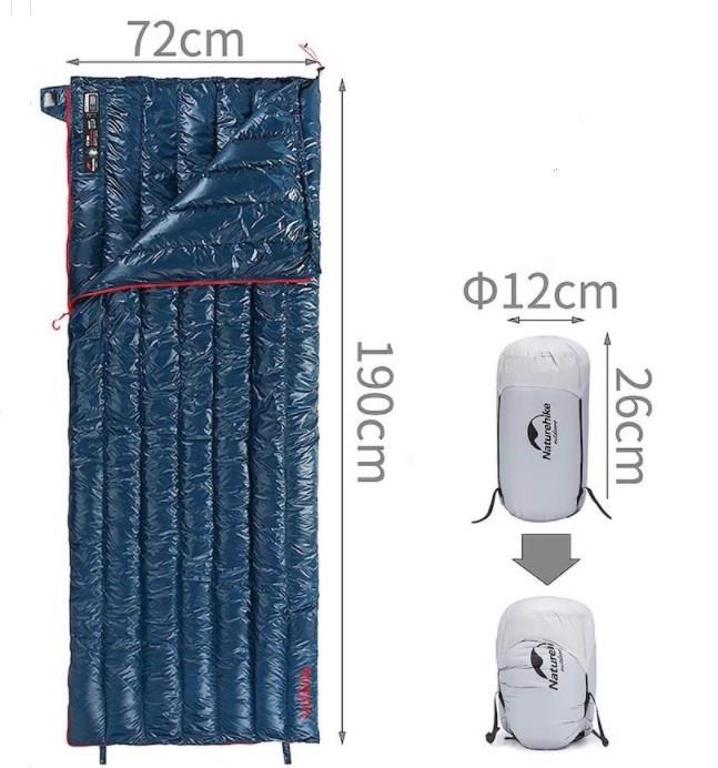 Спальный мешок Naturehike CW280 upgrade 190х72 см Синий (NH17Y010-R) - фото 4