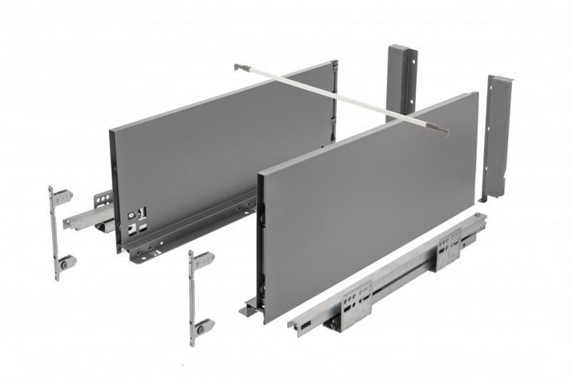 Выдвижная шухляда Axis Pro Push to Open очень высокий - DL 500 мм H 200 мм Графит (PB-AXISPRO-P2O-KPL500D)