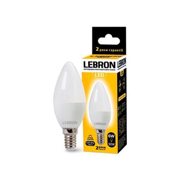 LED-лампа Lebron L-С37 6W 220V Е14 3000K 480 Lm (28688547)
