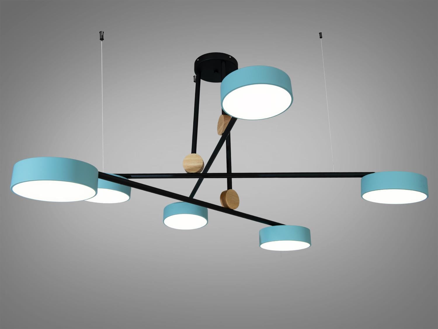 Люстра LED Diasha D405-6BK/BL 72W Черный/Синий