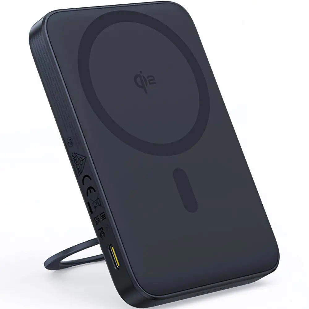 Повербанк BASEUS PicoGo Qi2 Magnetic with Rotatable Stand 5000 mAh 20W з кабелем P10076802123-00 Cosmic Black