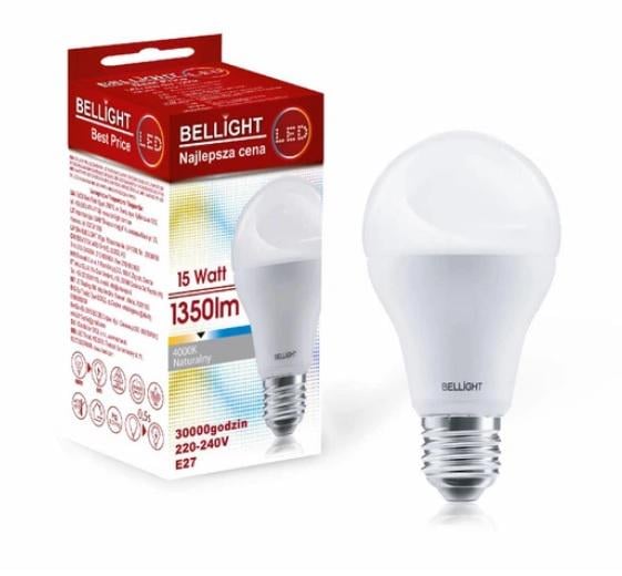 Лампа світлодіодна LED A60 220V/15W E27 4000K