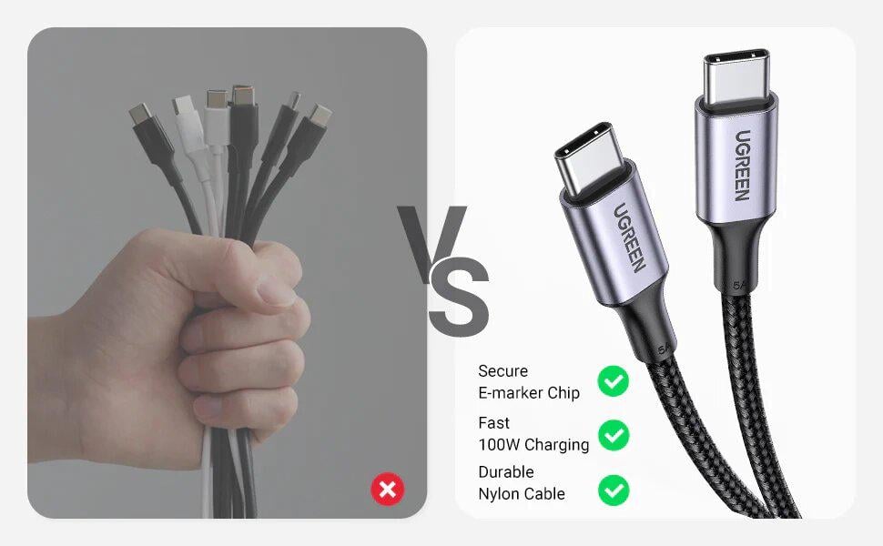 Кабель UGREEN US316 PD 100W QC 5А 1 м Black (70427) - фото 10 Кабель UGREEN US316 PD 100W QC 5А 1 м Black (70427) - фото 10