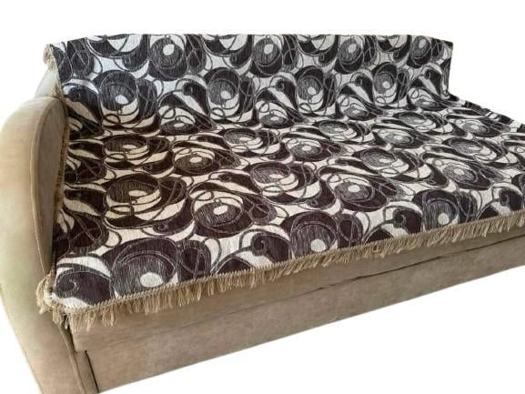 Покрывало на высокую кровать Гоблен Цветы полуторные 150х200 см и накидки 70х150 см 2 шт. Коричневый (П4К-gobelen-new-0010-03)