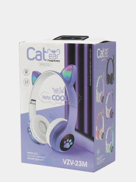 Бездротові навушники VZV-23M Cat Ear Headset з вушками та LED підсвічуванням Фіолетовий - фото 10