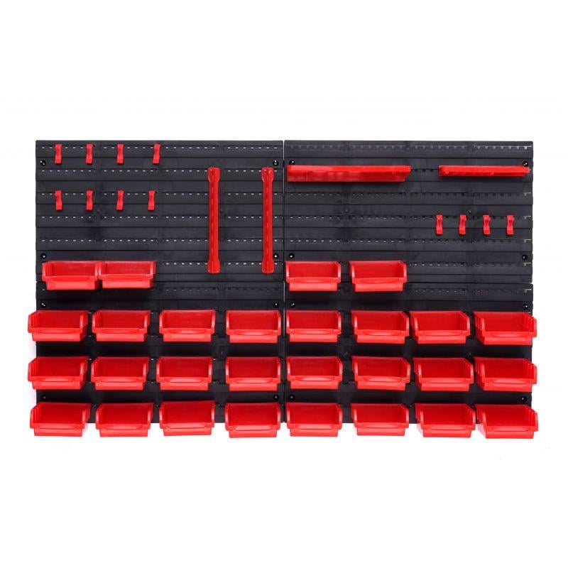 Доска-органайзер для инструментов Kraft&Dele KD11862 47х27 см 4 панели 28 контейнеров Красно-черный