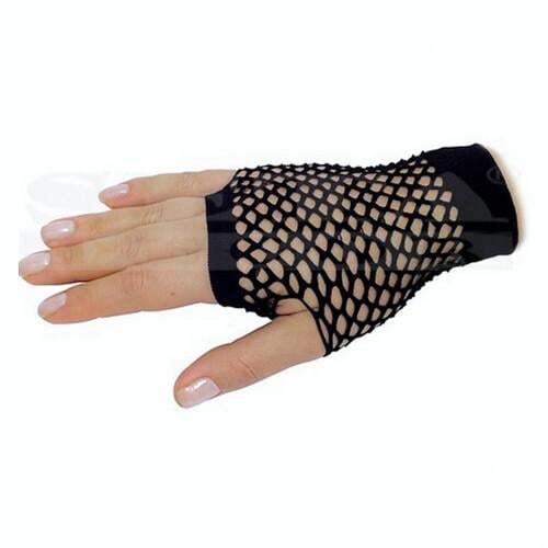 Перчатки-митенки сеточка (15-307BLK)