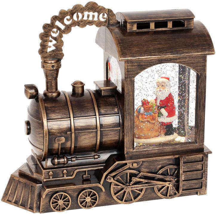Фонарь декоративный Паровозик Санты с LED подсветкой 24,5 см Фонарь декоративный Паровозик Санты с LED подсветкой 24,5 см