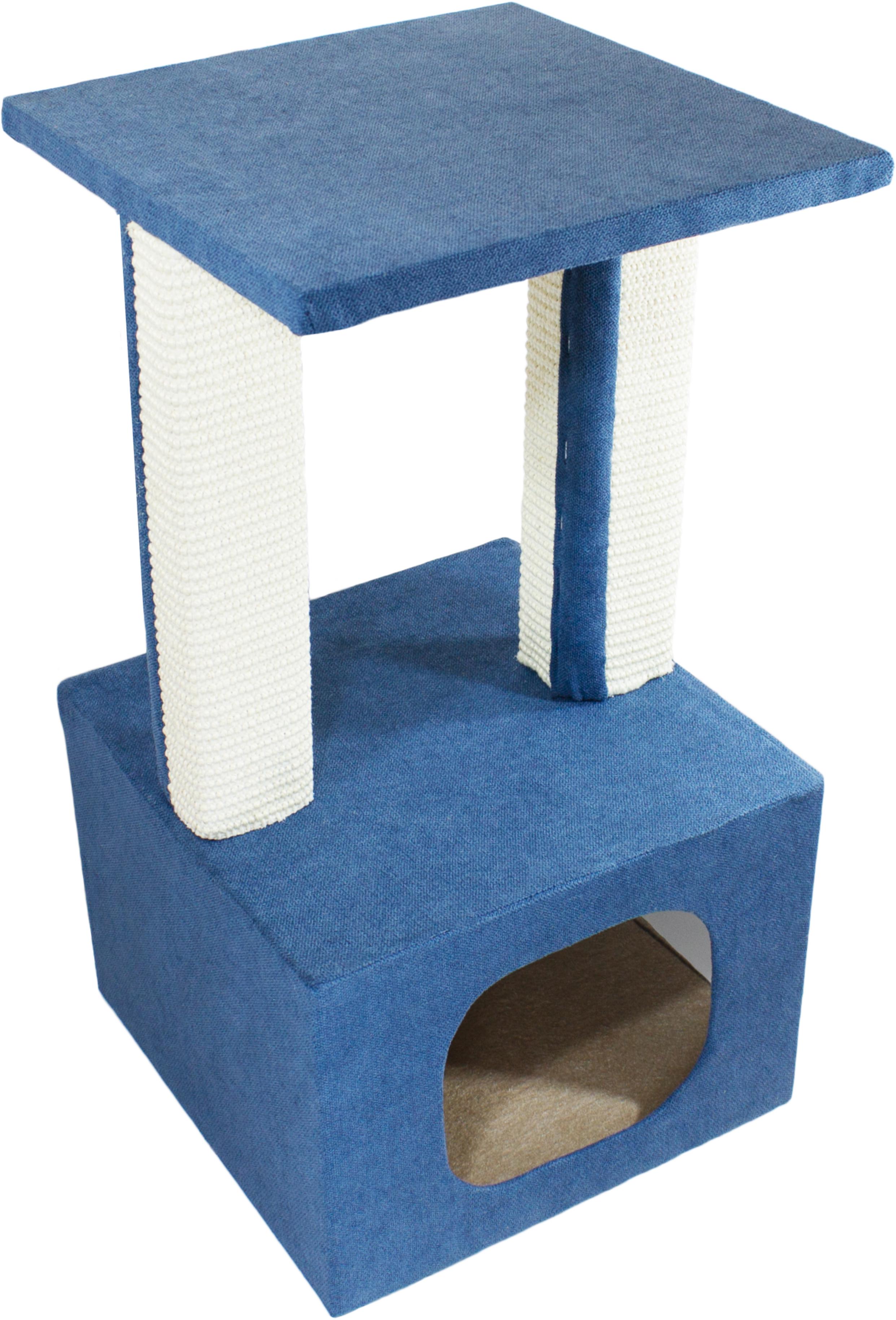 Когтеточка Lucky Pet дом Грот Люкс 33х33х64 см Синий (4820268555748)