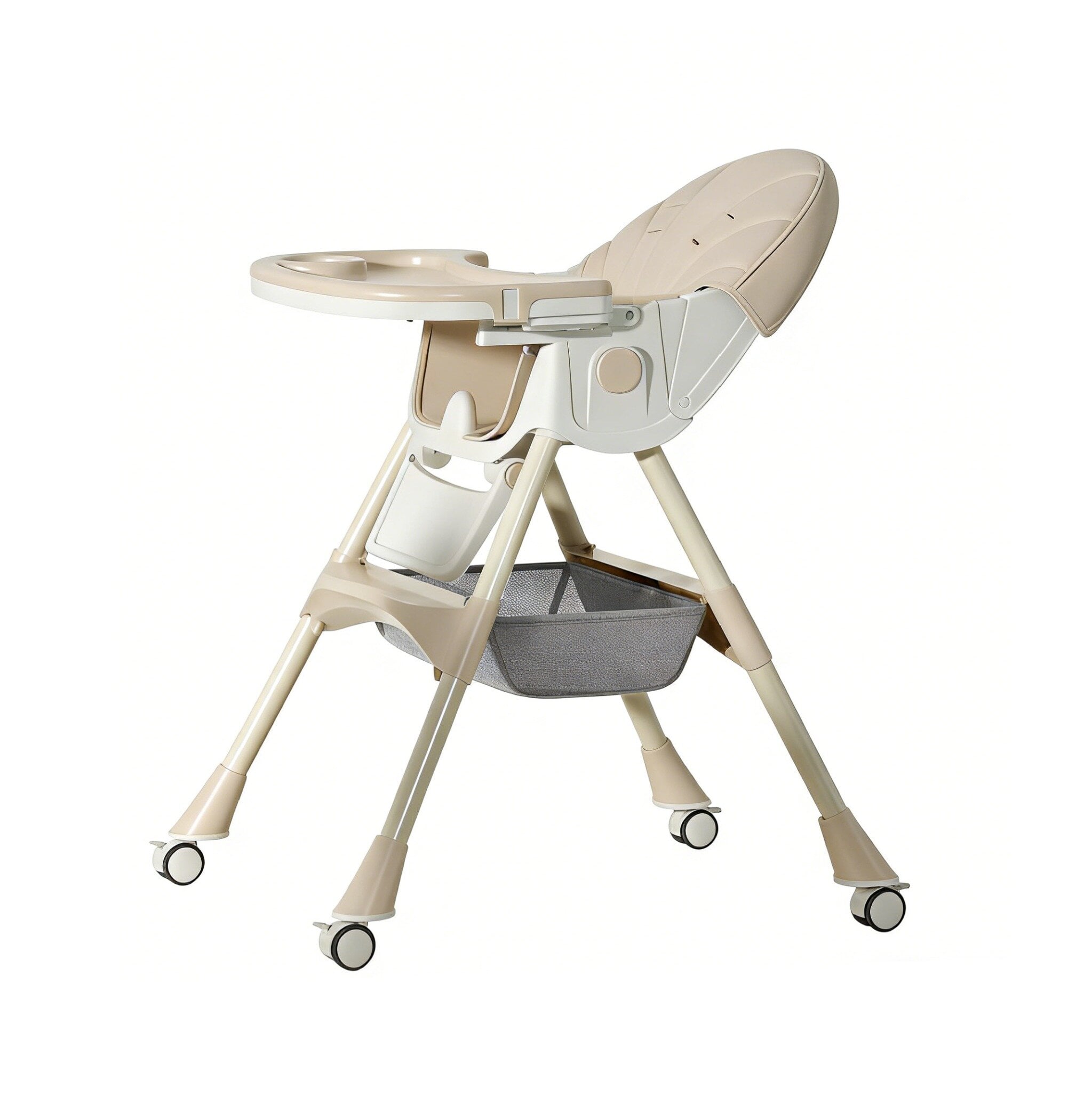 Стульчик для кормления Kidoro One ST-6540 из экокожи на колесах Бежевый (PH01521)