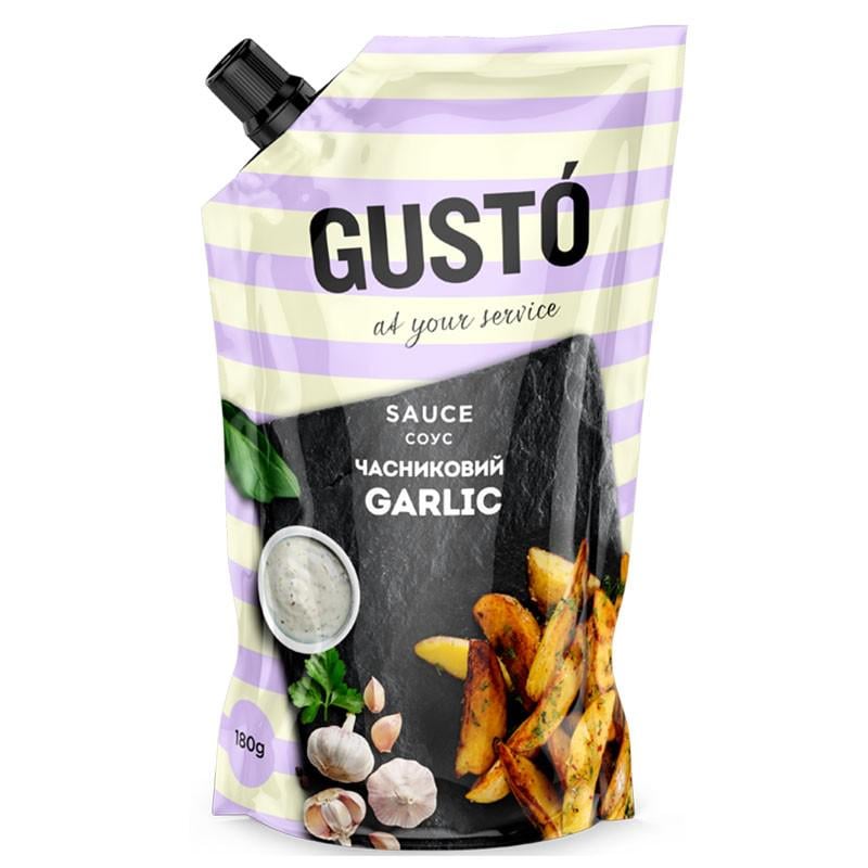 Соус Gusto Часночний Garlic 30% 180 г дой-пак