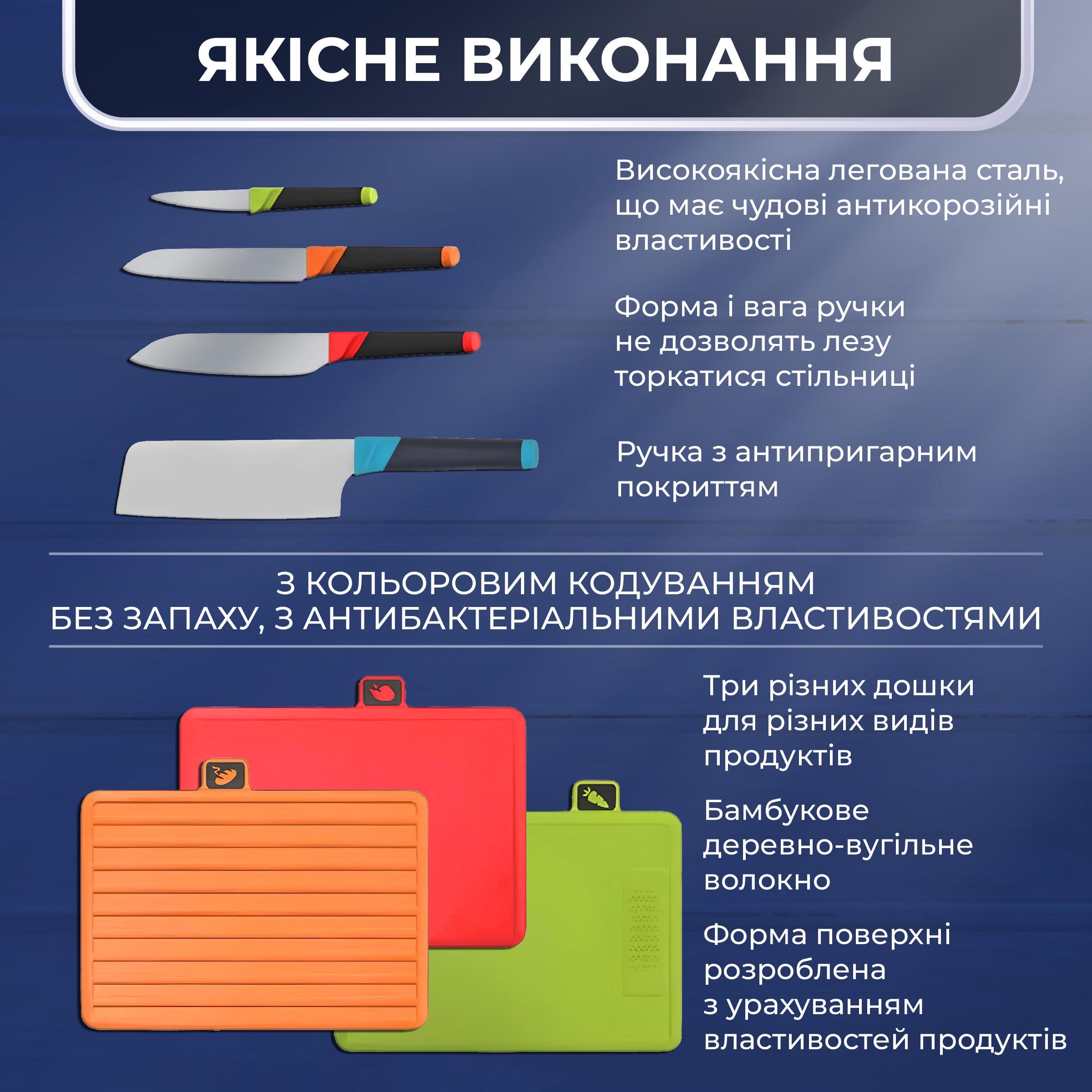 Набір обробних дощок і ножів Kayfovo KS-12 стерилізатор органайзер 9в1 (29179) - фото 5