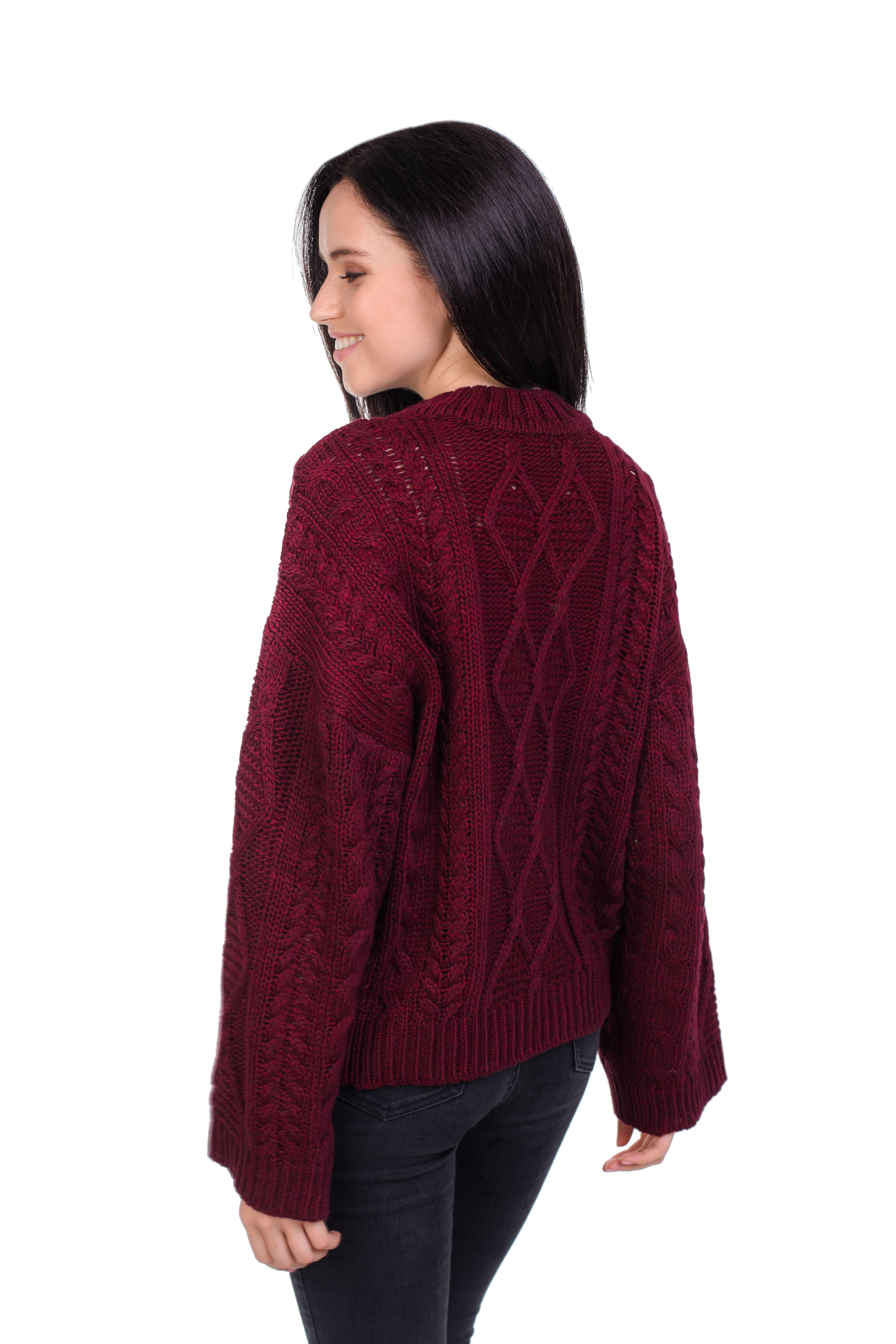 Джемпер женский Bakhur с широкими рукавами M-L Маджента (3204 Мд 46-48) - фото 4