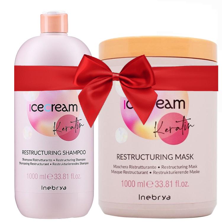 Восстанавливающий набор c кератином Inebrya Ice Cream Keratin RestructurIng Kit (1352320050)