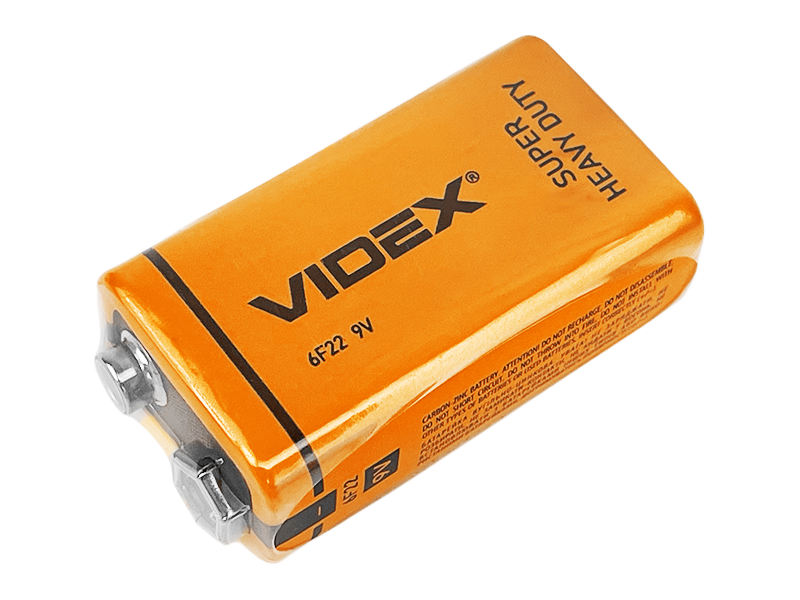 Батарейка солевая Videx 6F22 9 V крона shrink 1 шт. (7299) - фото 2