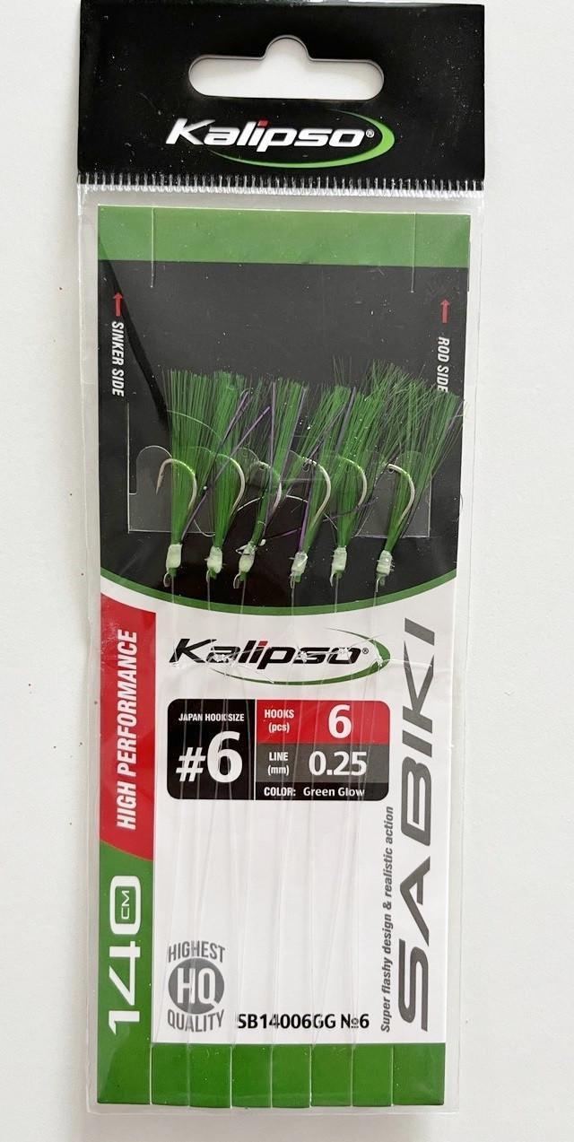 Самодури для лову риби Kalipso SB14006GG №6 6 гачків Зелений (1574800901)
